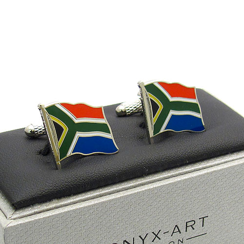 South Africa African Flag Cufflinks By Onyx Art In Gift Box CK994