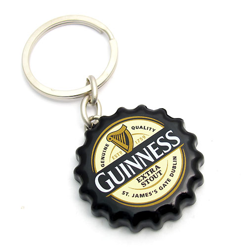 Guinness Black Crown Cap Label Keyring Bottle Opener 2084b