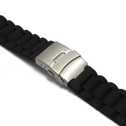 Silicone deployment watch strap