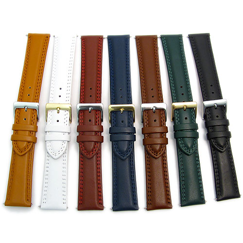 Padded Double Stitched Leather Watch Strap Band 18mm 20mm 22mm 7