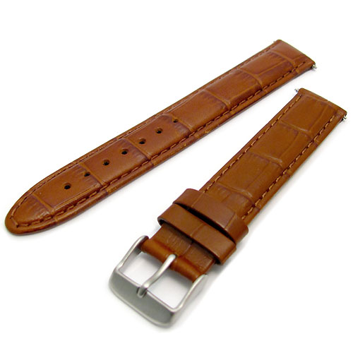 Fine Italian Padded Croc Grain Leather Watch Strap Extra Long XL 4
