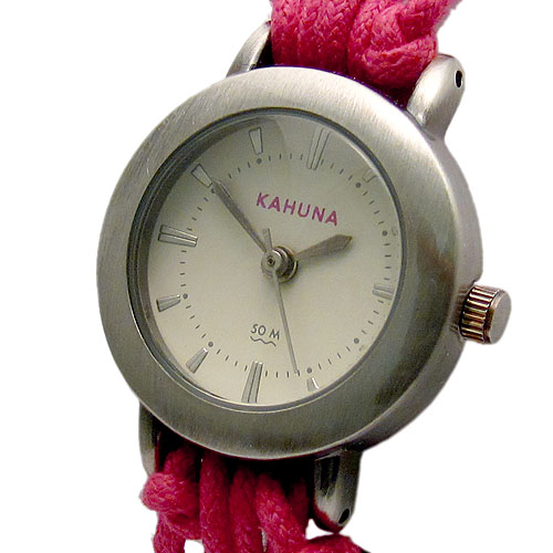 Kahuna Ladies Girls Watch Cord & Bead Strap Water Resistant Pink KLF